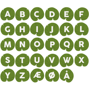 kandeblade med bogstaver til motorikbane