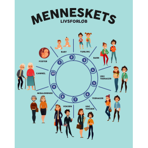 Stj dmpende skrmvg med menneskets livsforlb (H150xB120 cm)