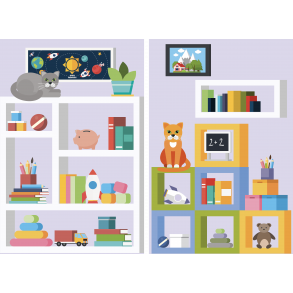  Stj dmpende skrmvg med reoler (H180 x B120 cm)