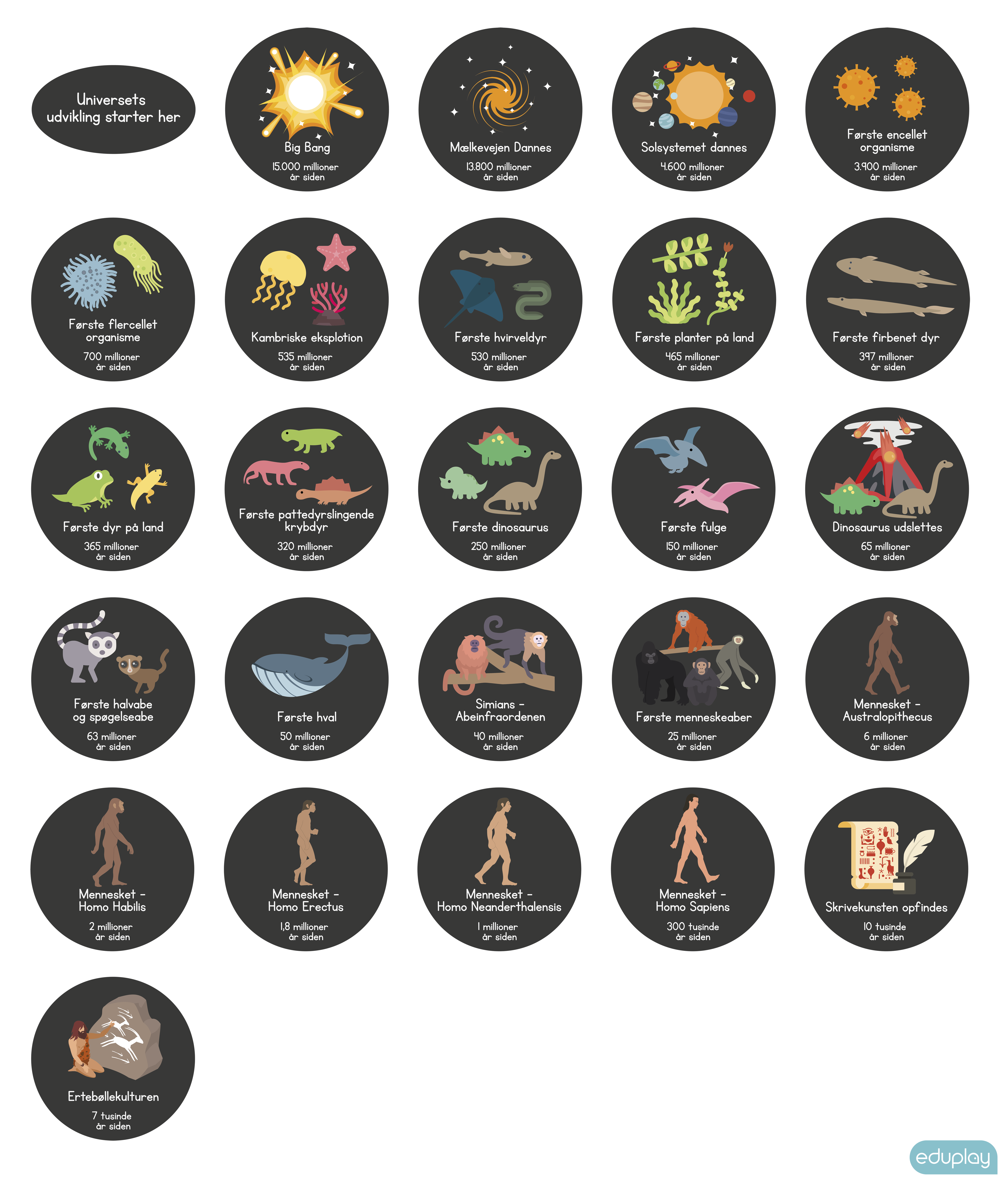 Universets tidslinje - gulvfolie