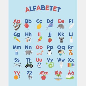 Stj dmpende skrmvg med alfabettavle (H150xB120 cm)