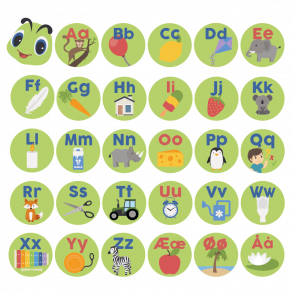 Bogstavlarve grn - gulvfolie