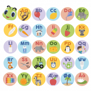 Bogstavlarve multicolor - gulvfolie