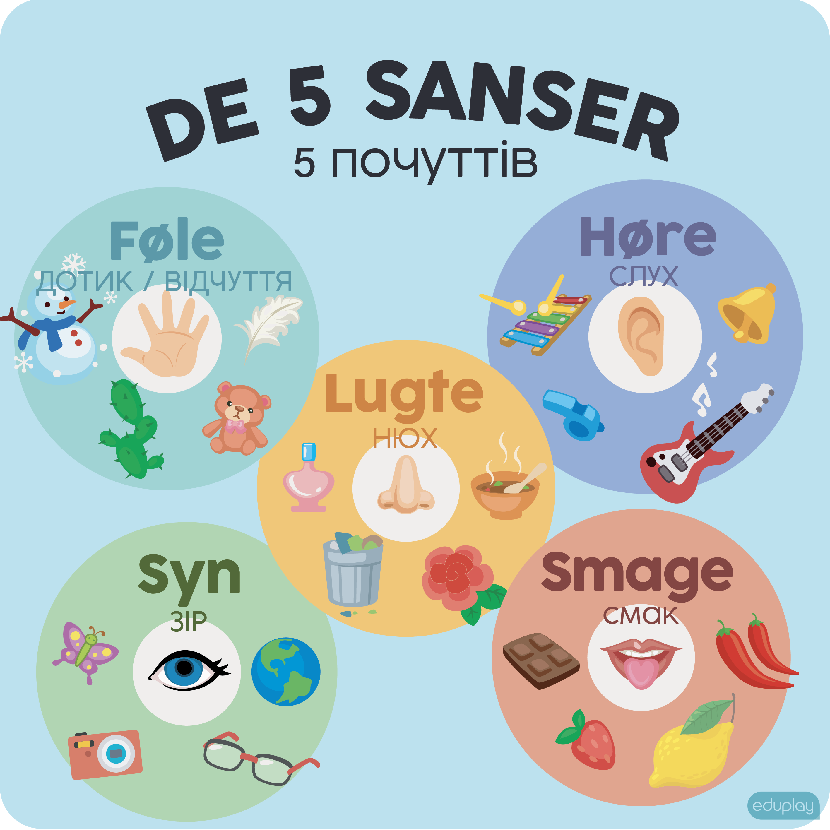 5 sanser - Med ukrainske ord til hjlp