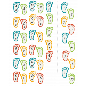 Fdder med alfabet & tal - multicolour