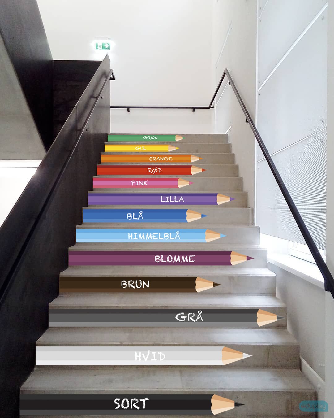 Farveblyanter til trappe