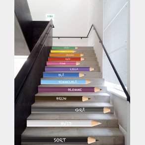 Farveblyanter til trappe
