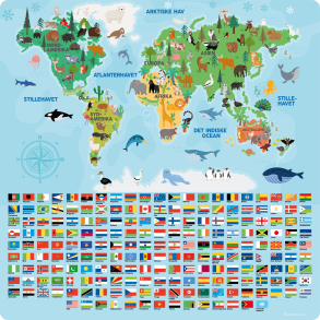 Verdenskort med flag